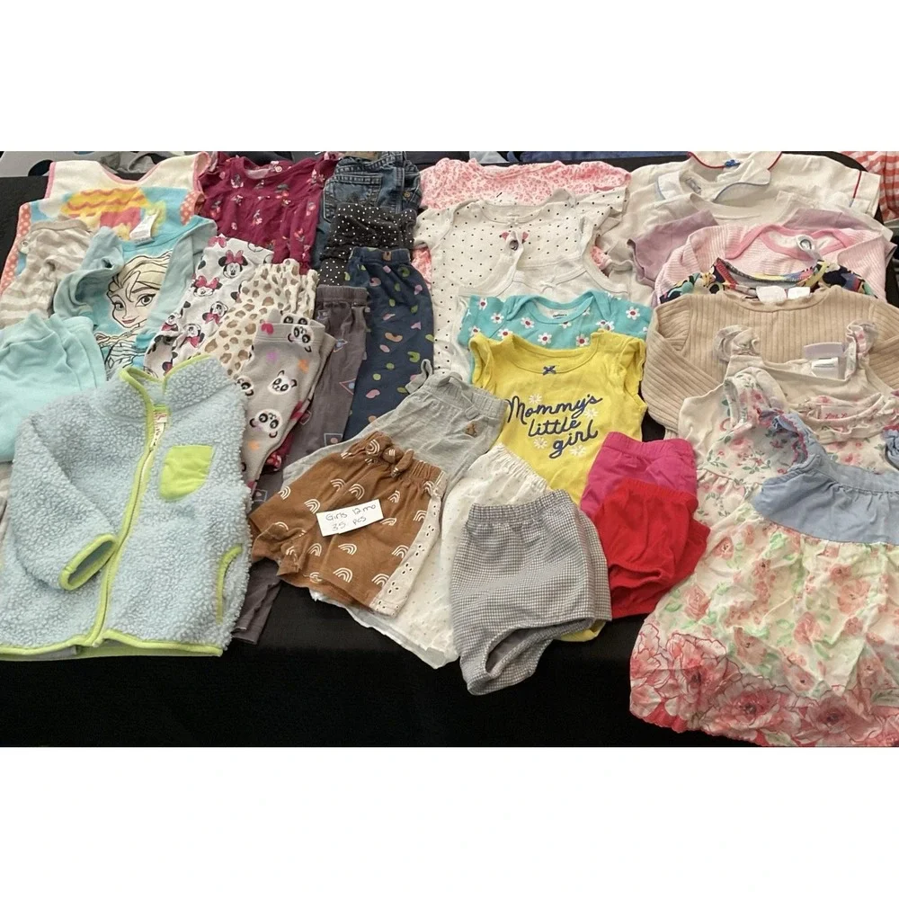 Mixed Brands 35pc Clothes Lot Girls 12M Multicolor Disney Floral Outfits Jeans